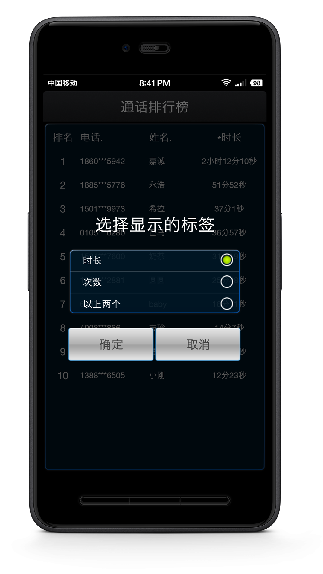 通話排行榜