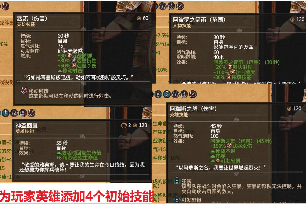 全面戰爭傳奇特洛伊添加四個玩家英雄技能MOD