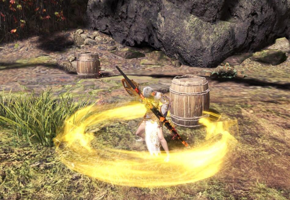 怪物獵人世界冰原金黃色太刀特效MOD
