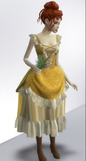 模擬人生4古典花邊連衣裙MOD