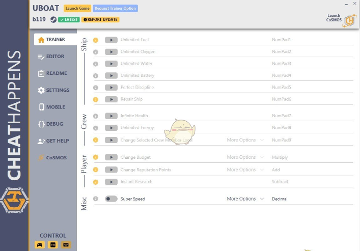 UBOAT vb119十三項修改器Cheat Happens版