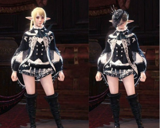 怪物獵人世界哥特系黑櫻短袍MOD