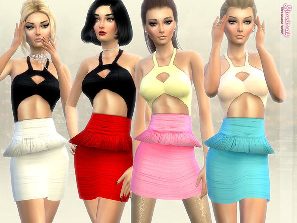 模擬人生4v1.31馬甲線短裙型酒會(huì)晚禮服MOD