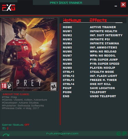 掠食v1.05十五項修改器FutureX版