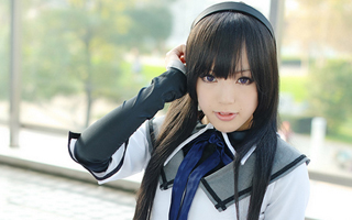 《魔法少女小圆》晓美焰清纯Cosplay   大大的眼睛迷死你