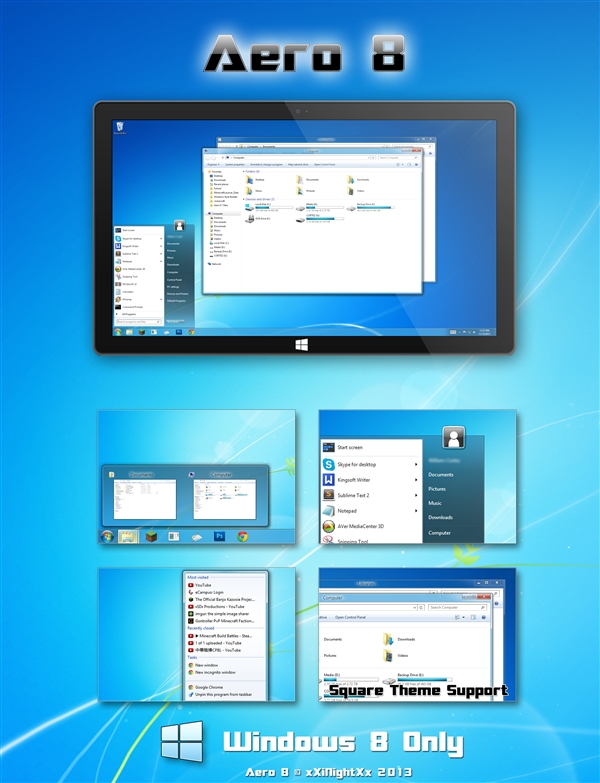 下载：适用于Win8/Win8.1的Aero Glass主题