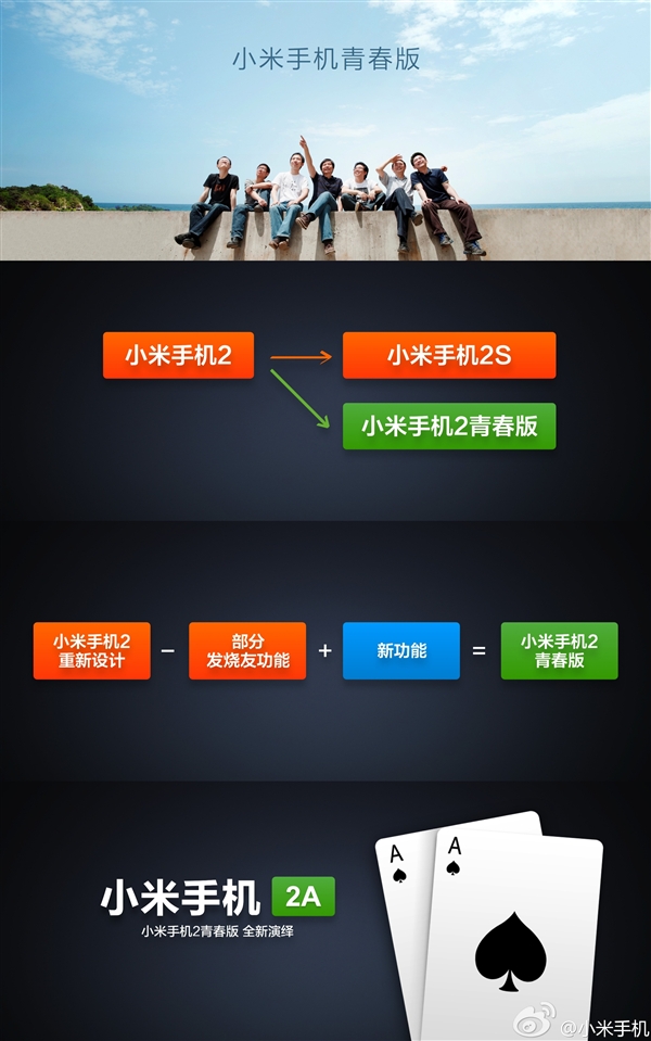 加量不加价 小米手机2A/2S正式发布
