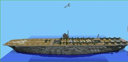我的世界手机版航空母舰存档-浅间号建筑地图