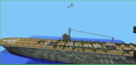 我的世界手机版航空母舰存档-浅间号建筑地图