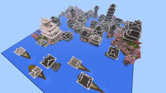 我的世界手機版白櫻之鄉(xiāng)建筑地圖存檔