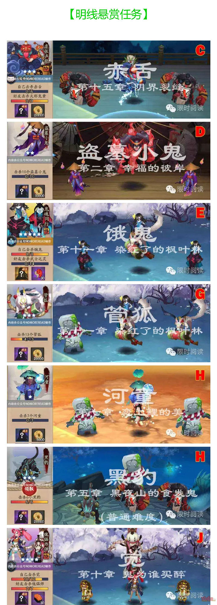 史上最效率的阴阳师悬赏任务速查 阴阳师悬赏封印大全