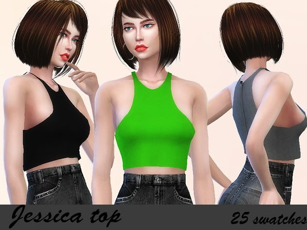 模擬人生4v1.31Jessica運動高腰短背心MOD