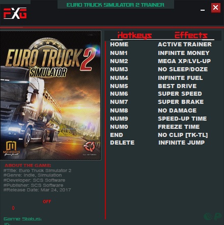 歐洲卡車模擬2v1.30.0.12S十二項修改器