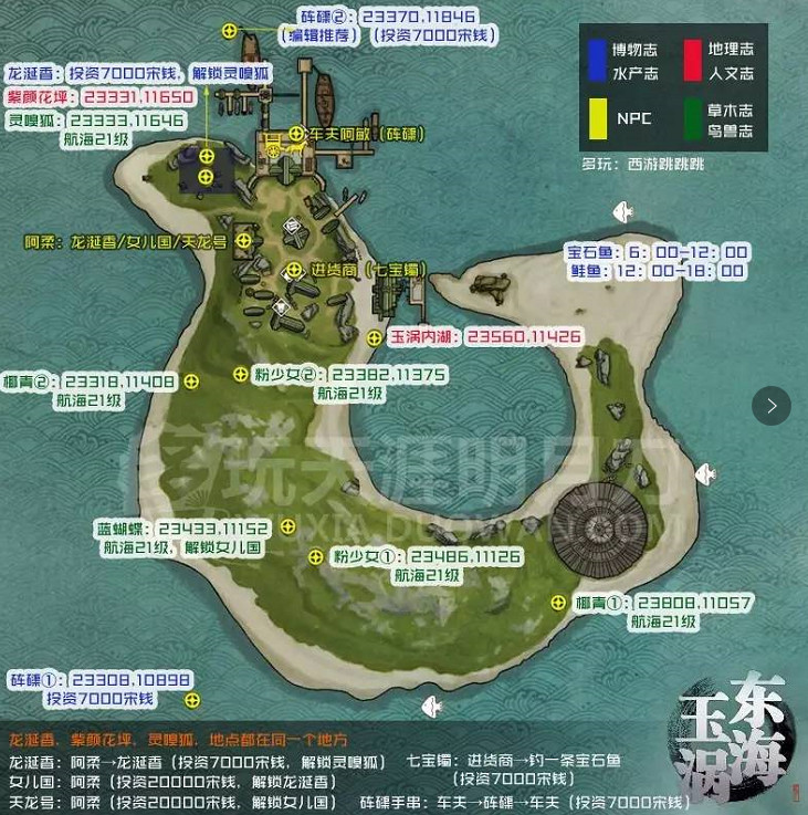 天涯明月刀航海图鉴攻略_天刀航海图鉴全岛全位置坐标(更新琅嬛福地,大沧海,东海玉涡）