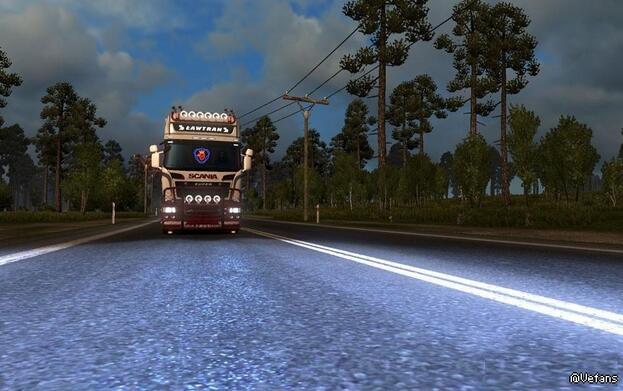 歐洲卡車模擬2v1.28改裝遠(yuǎn)光燈MOD