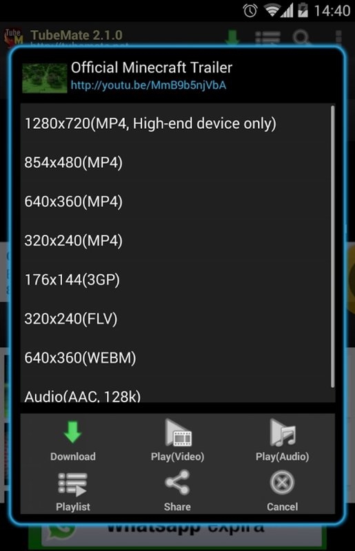 TubeMate Android8